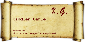 Kindler Gerle névjegykártya